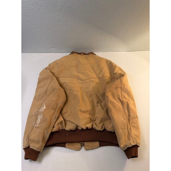 Vintage Carhartt JQ2106 Santa Fe Jacket Red Lined Distressed Thrashed men's XL - Picture 2 of 8